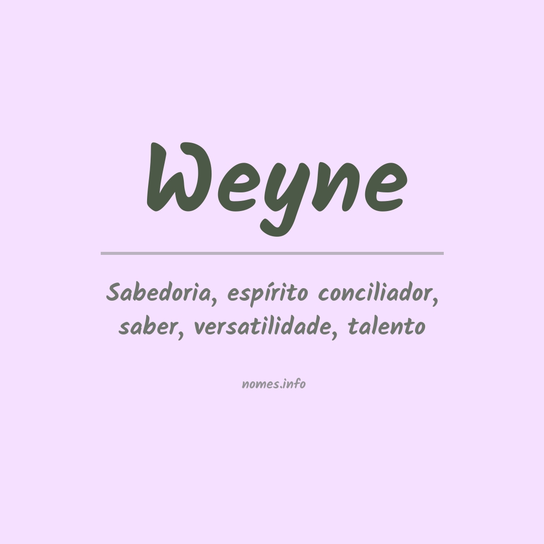 Significado do nome Weyne