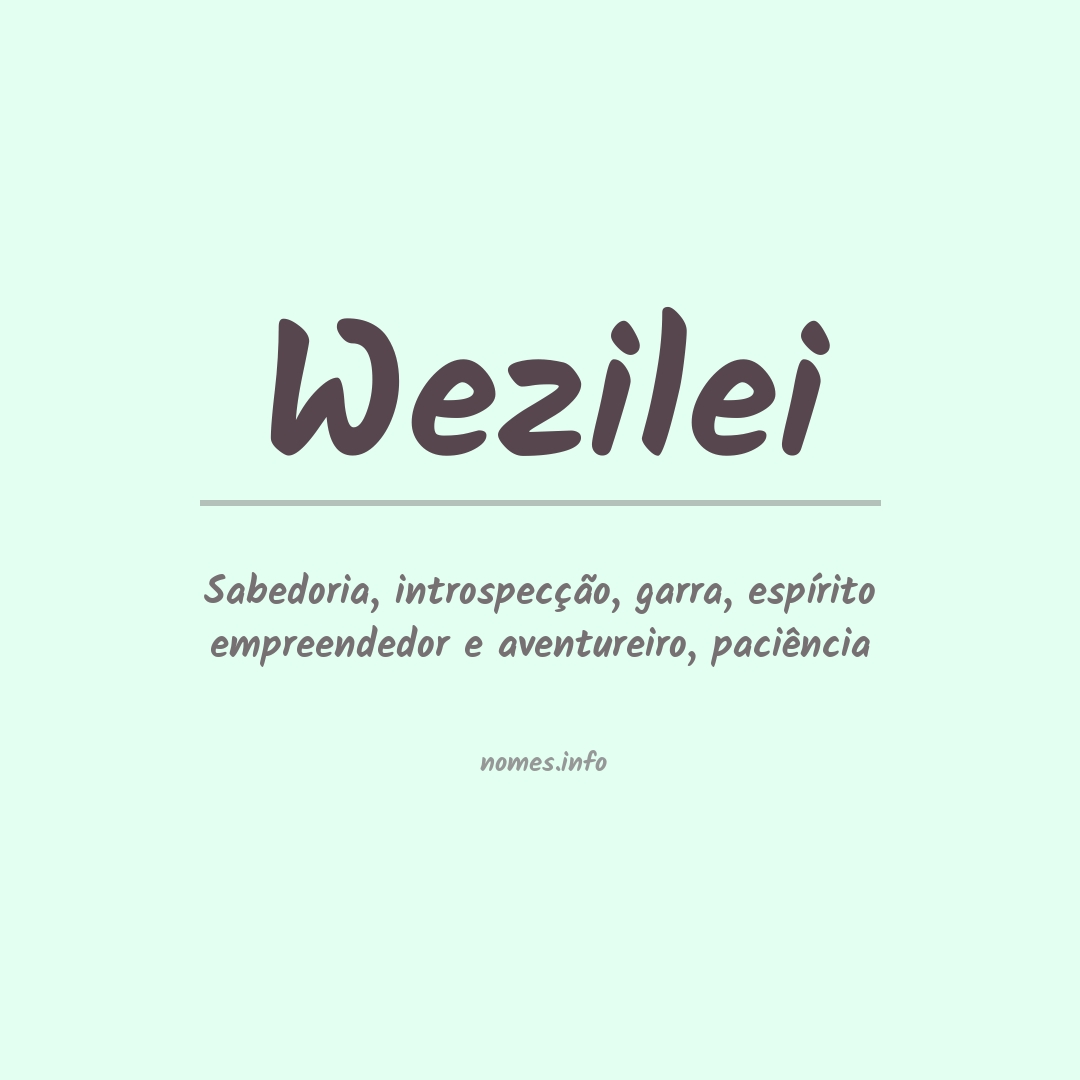 Significado do nome Wezilei