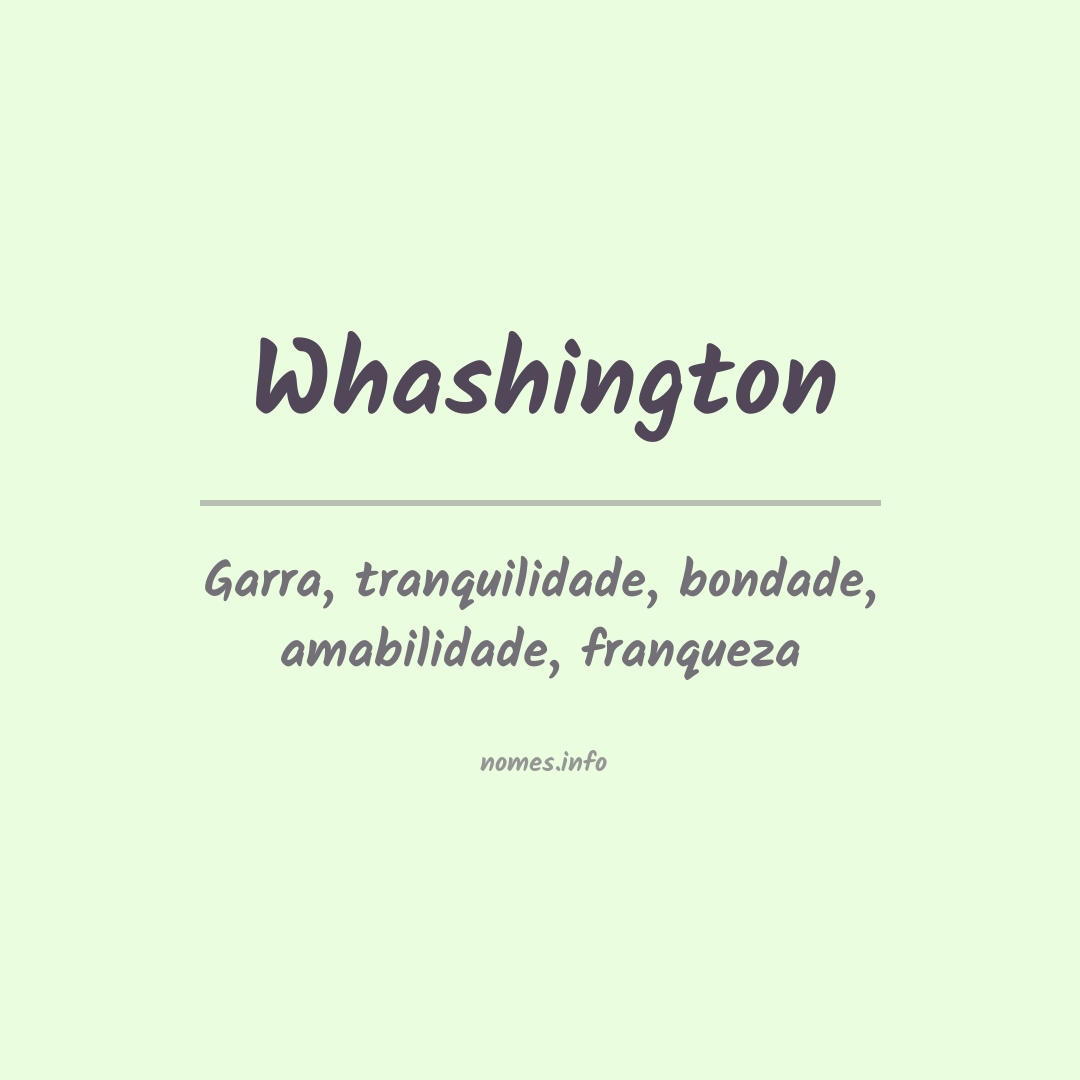 Significado do nome Whashington