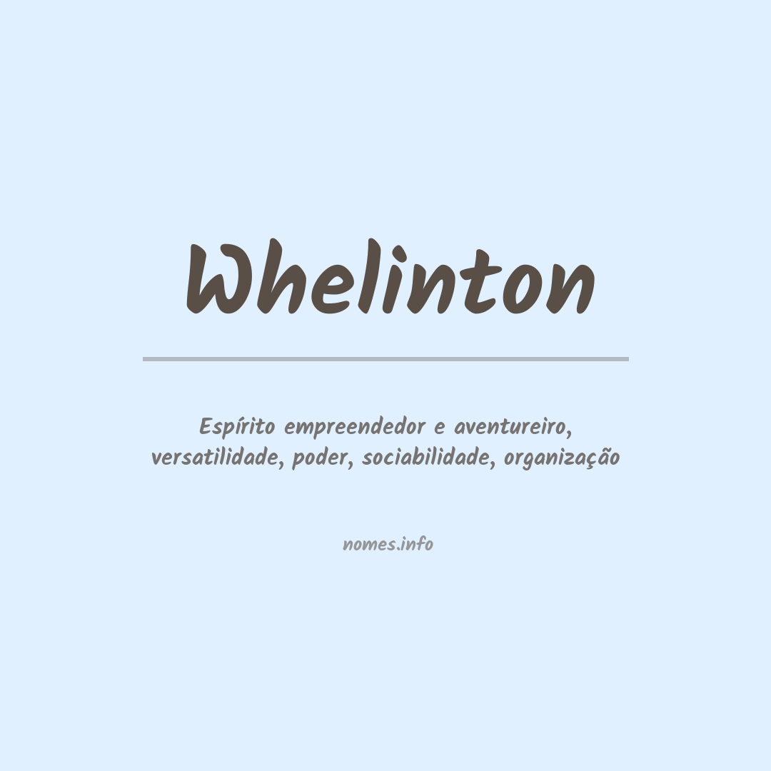 Significado do nome Whelinton
