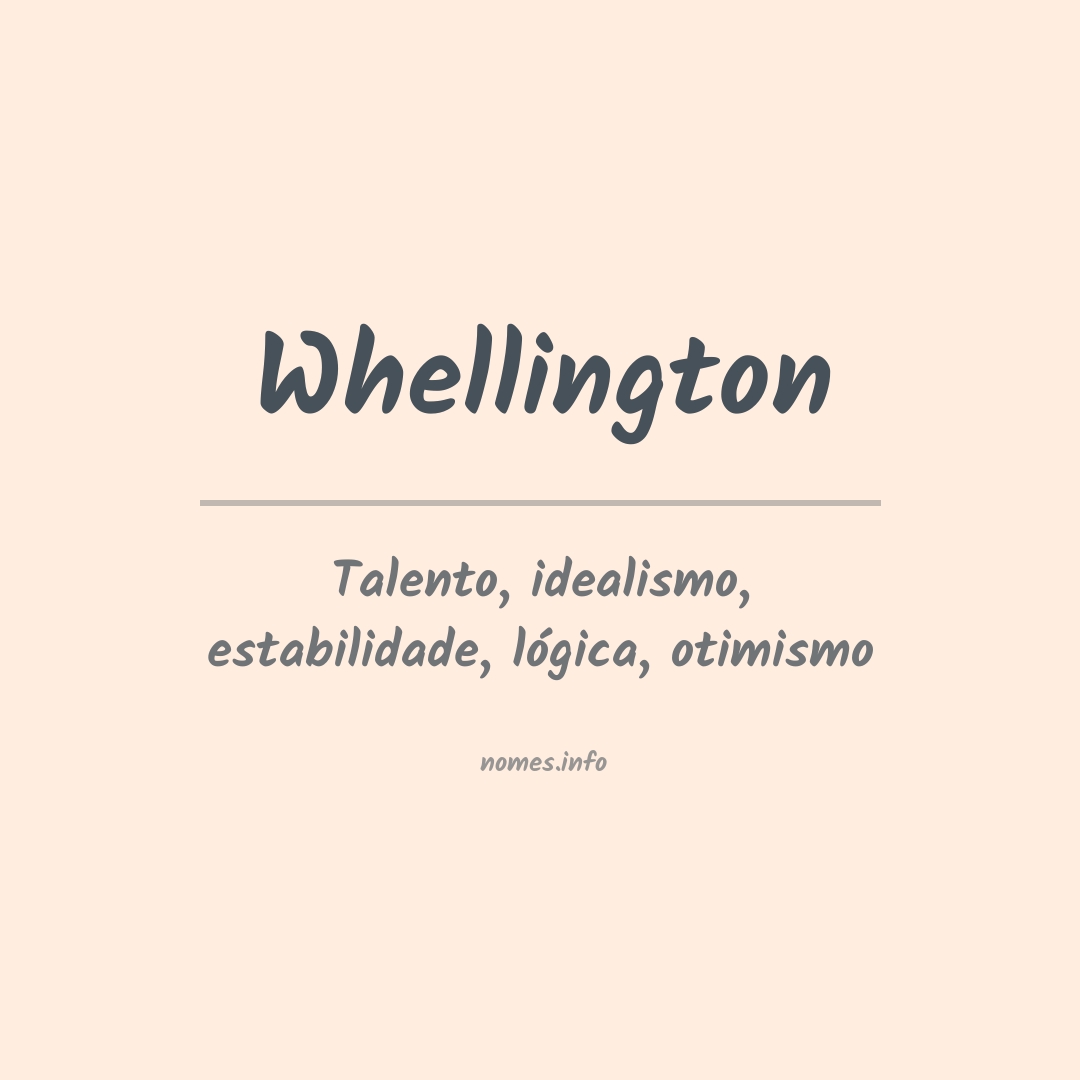 Significado do nome Whellington