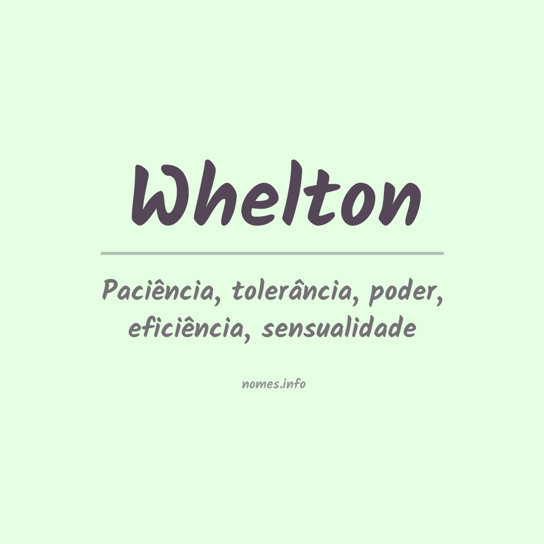 Significado do nome Whelton