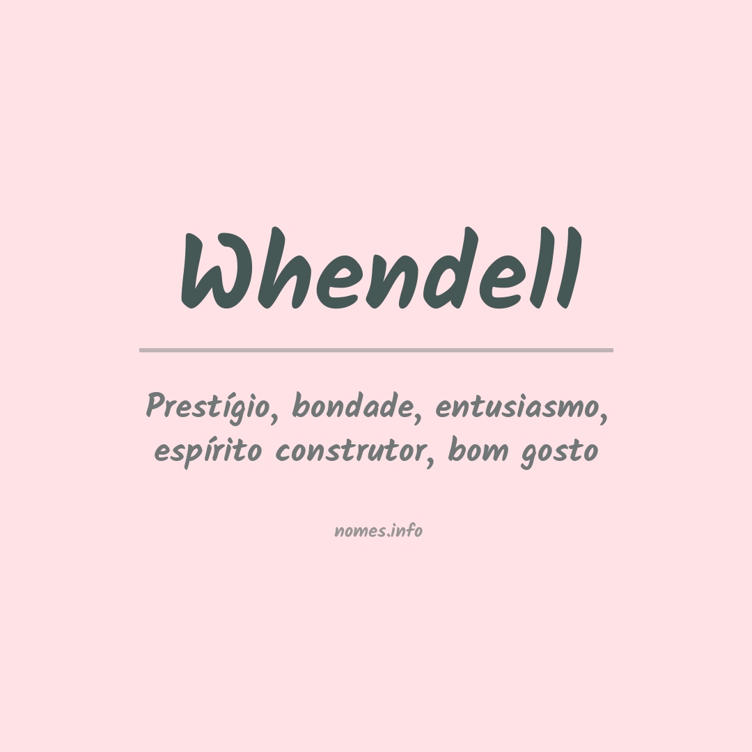 Significado do nome Whendell