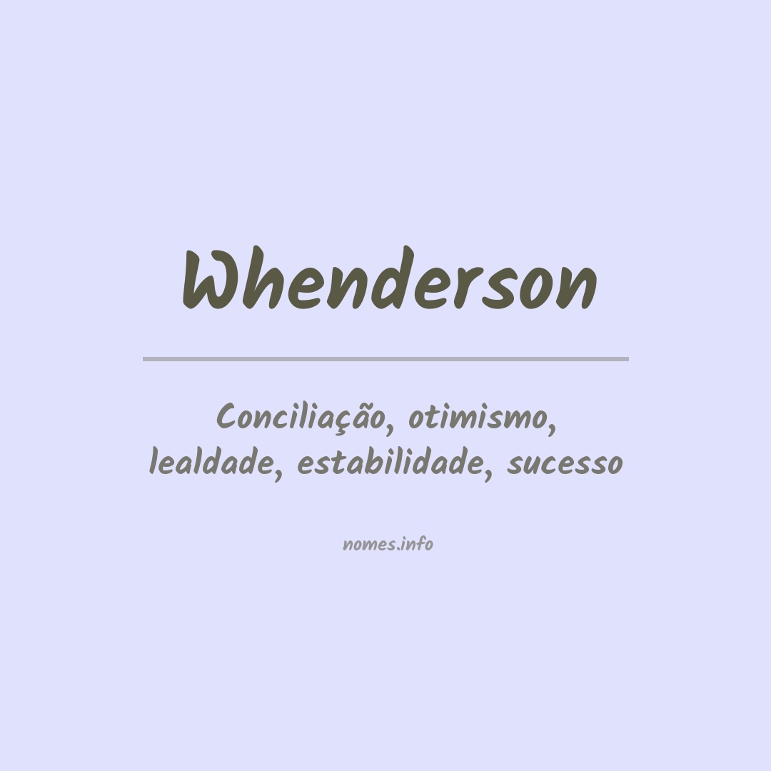 Significado do nome Whenderson