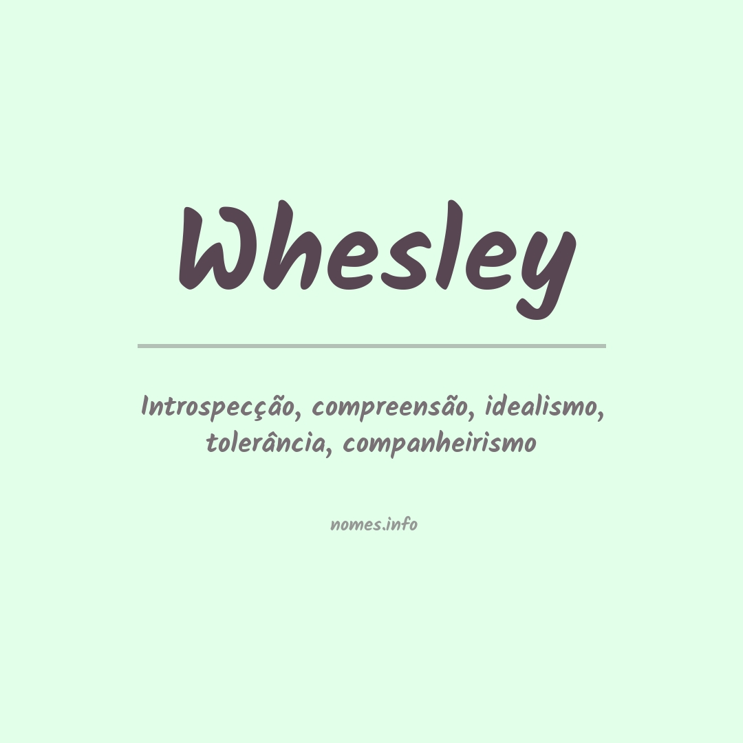 Significado do nome Whesley