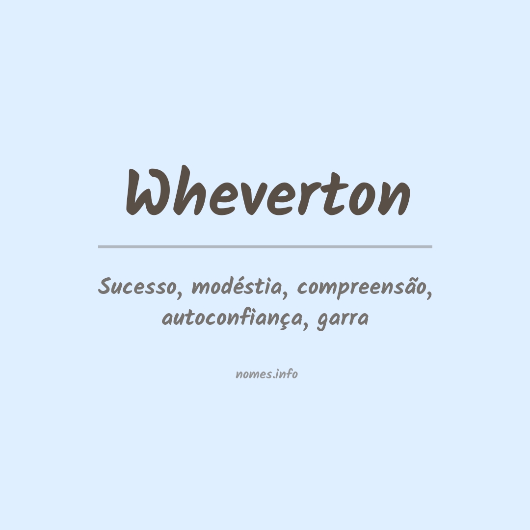 Significado do nome Wheverton