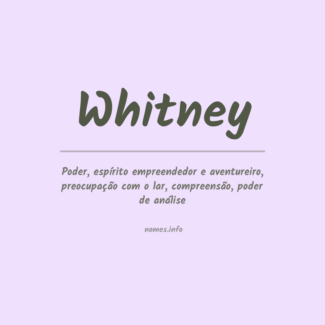 Significado do nome Whitney