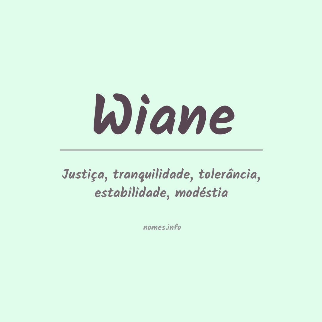 Significado do nome Wiane