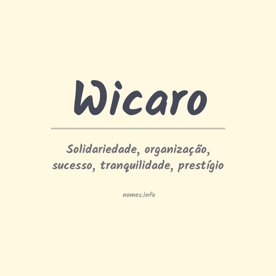Significado do nome Wicaro Significado do nome Wicaro