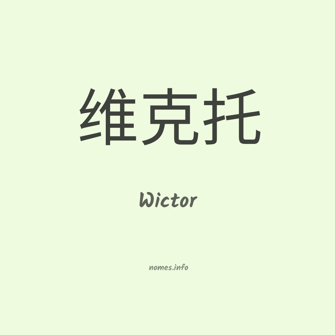 Wictor em chinês