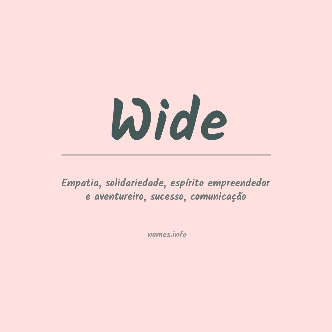 Significado do nome Wide