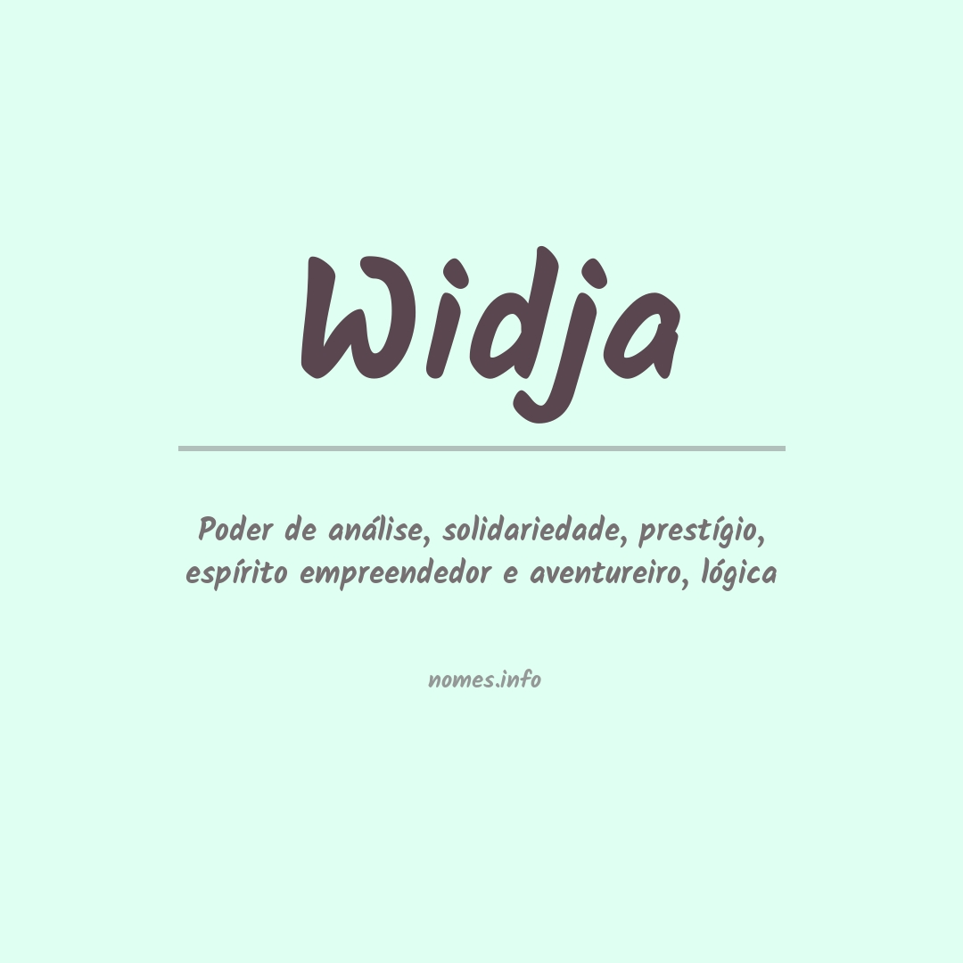 Significado do nome Widja