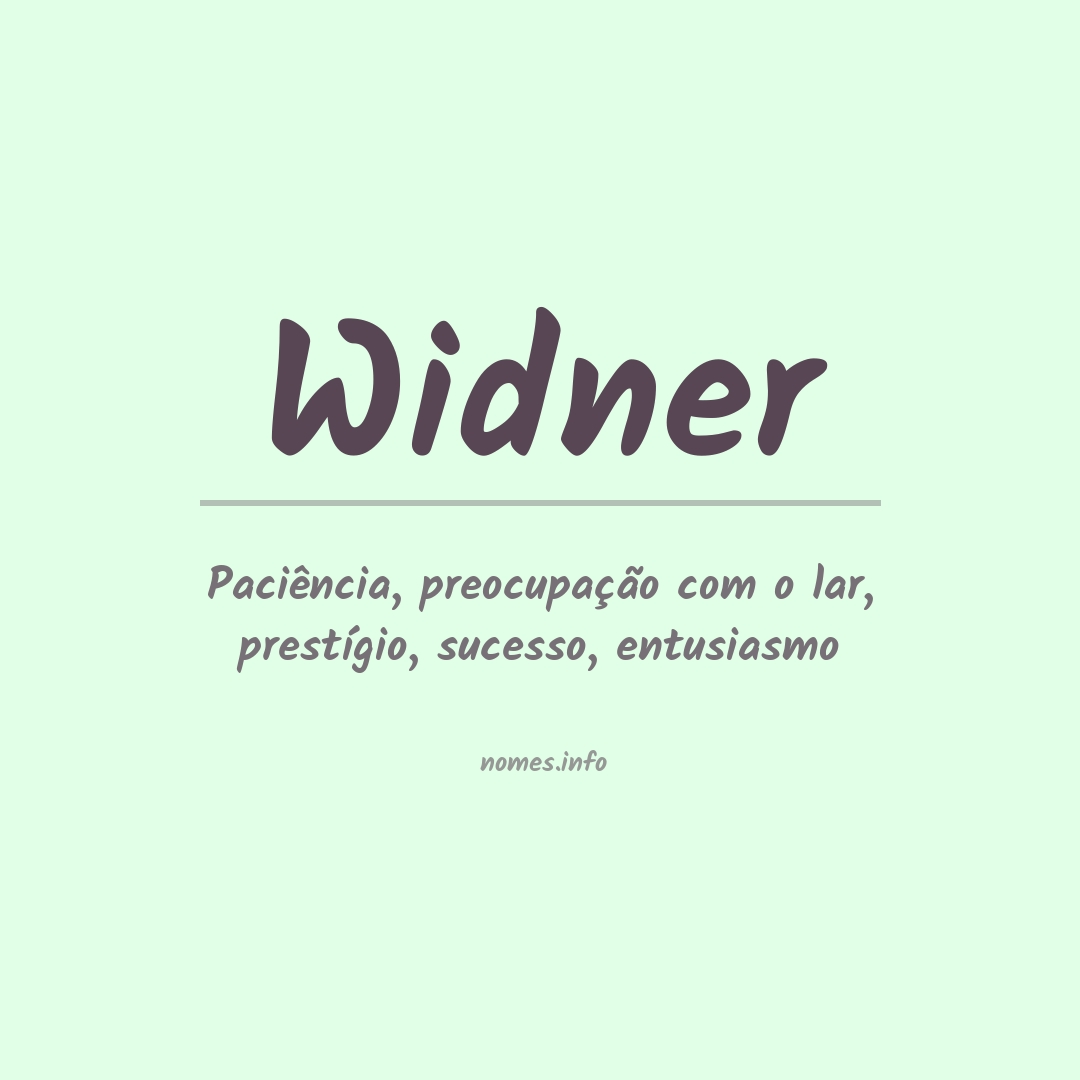 Significado do nome Widner