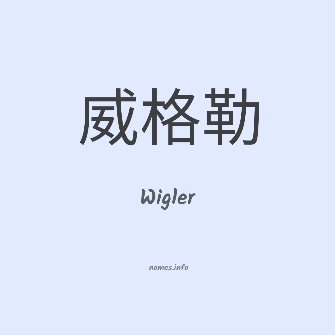 Wigler em chinês