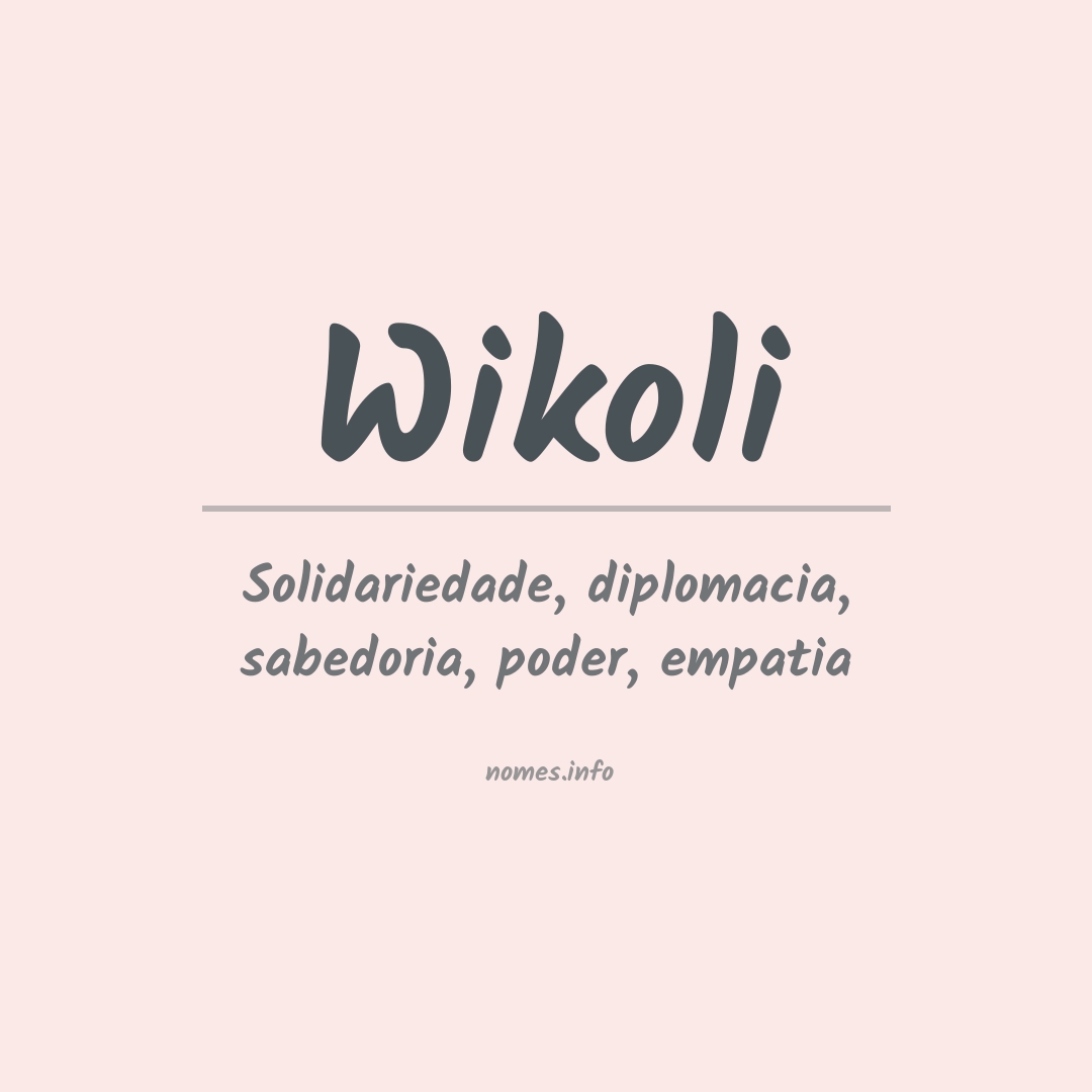 Significado do nome Wikoli