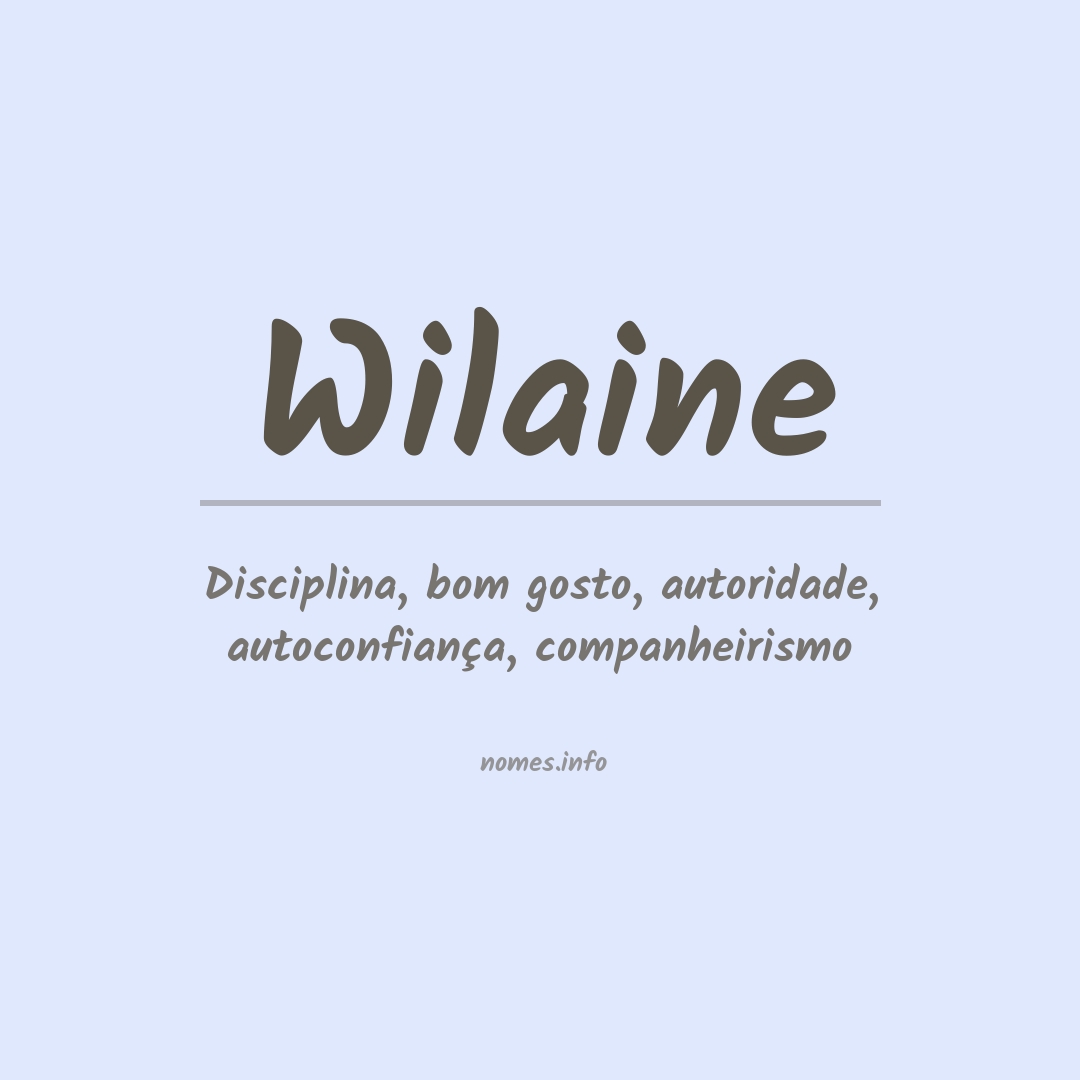Significado do nome Wilaine