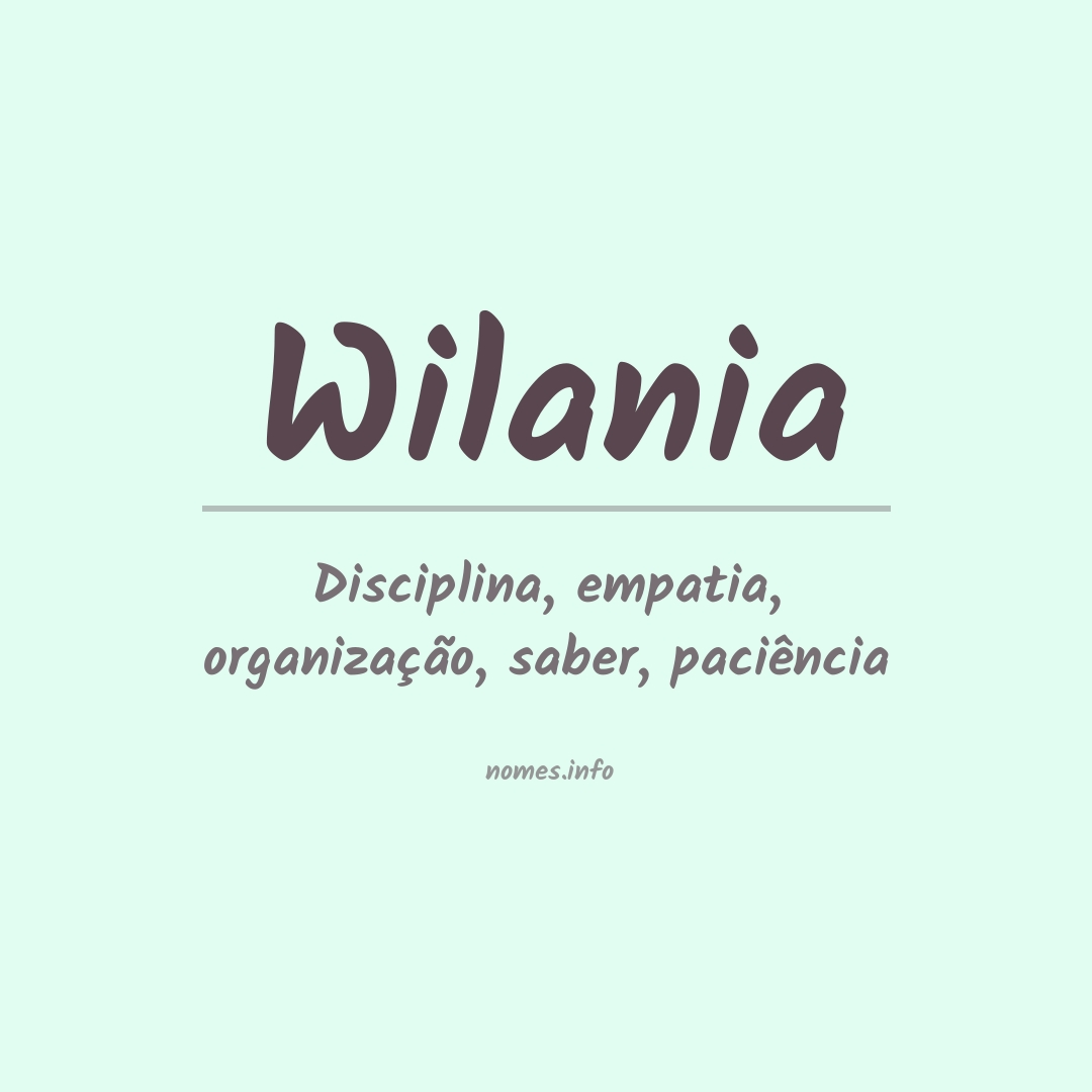 Significado do nome Wilania
