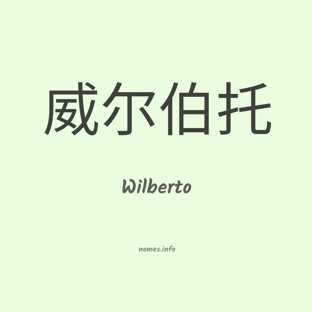 Wilberto em chinês
