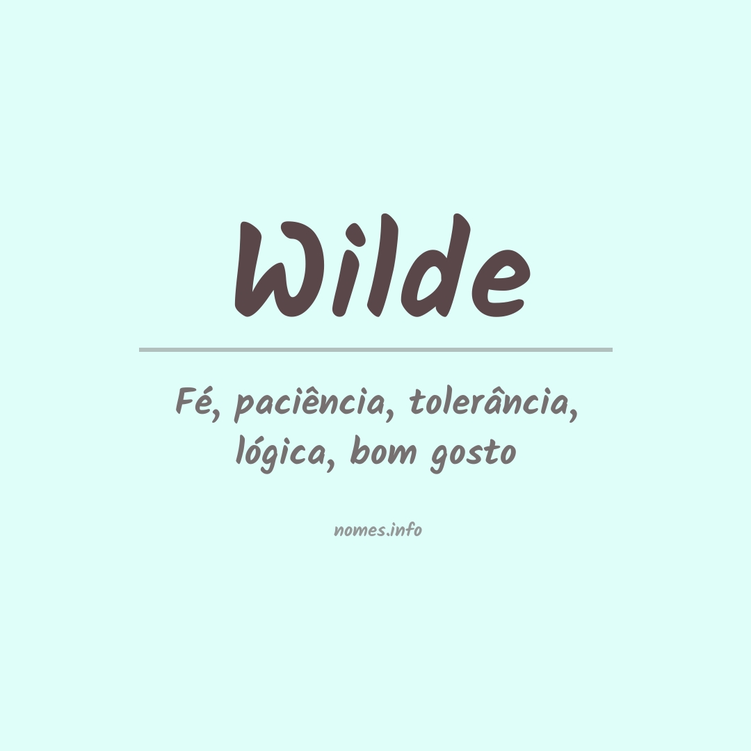 Significado do nome Wilde