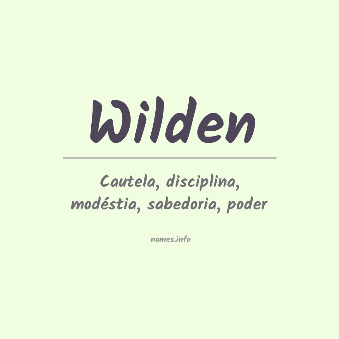 Significado do nome Wilden