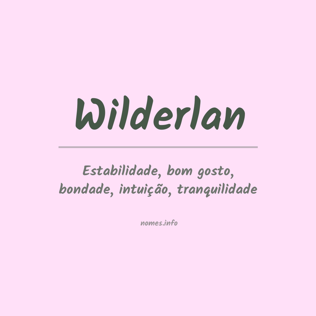 Significado do nome Wilderlan