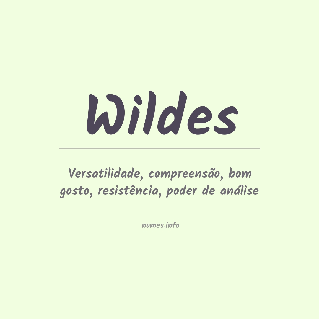 Significado do nome Wildes