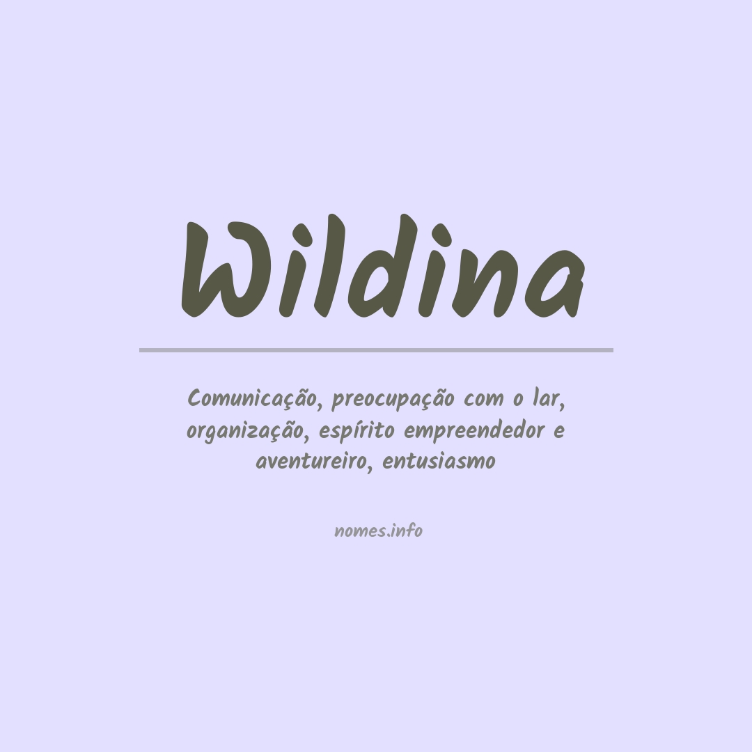 Significado do nome Wildina