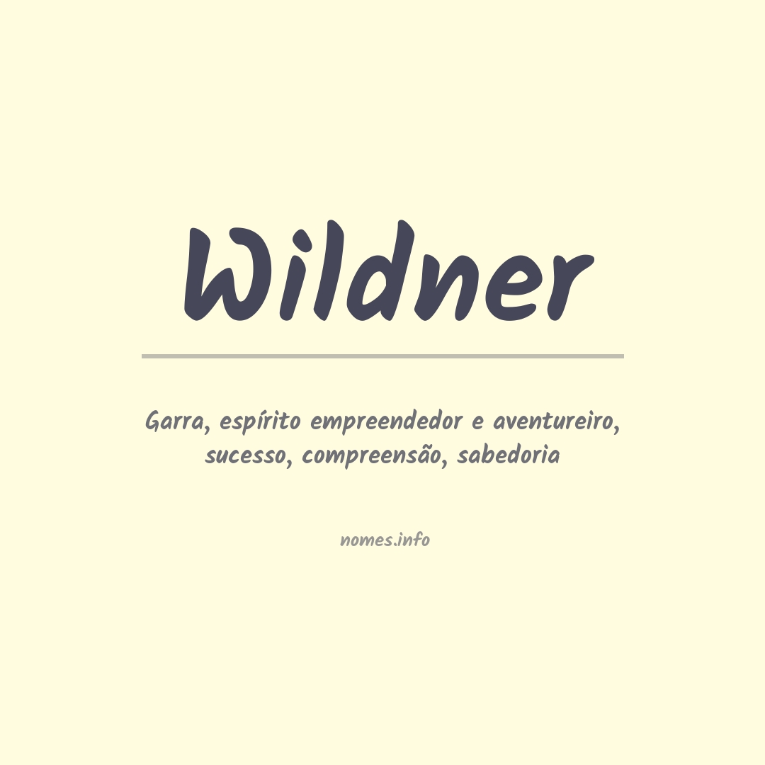 Significado do nome Wildner