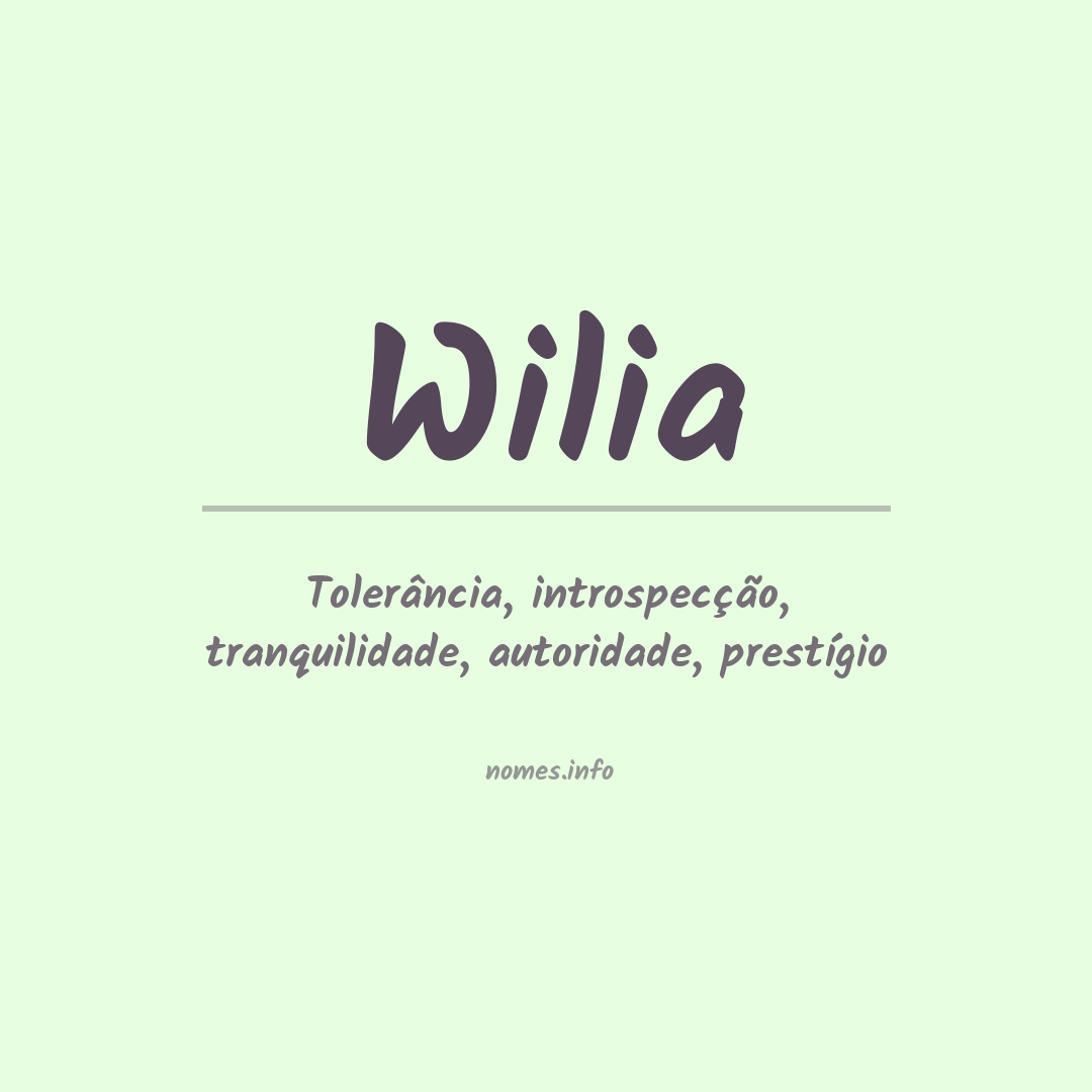 Significado do nome Wilia