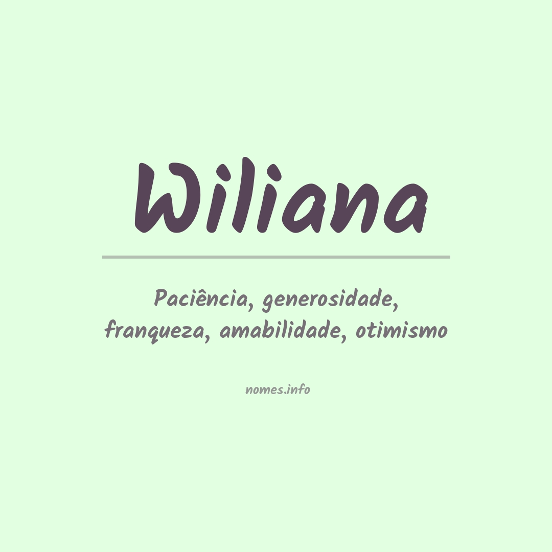 Significado do nome Wiliana