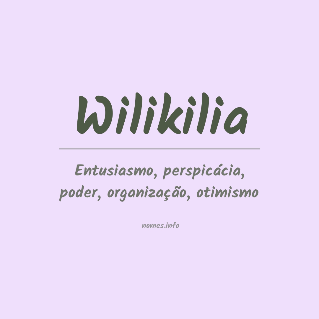 Significado do nome Wilikilia