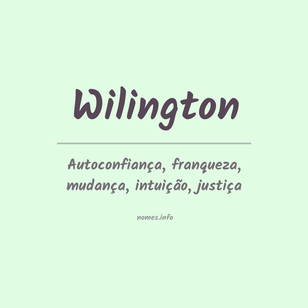 Significado do nome Wilington