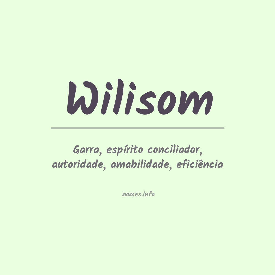 Significado do nome Wilisom