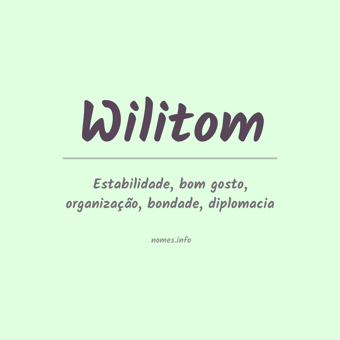Significado do nome Wilitom
