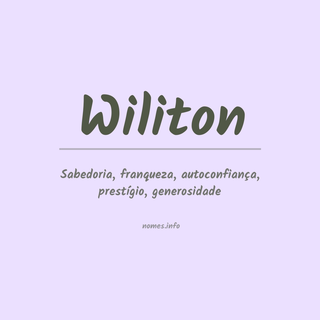 Significado do nome Wiliton