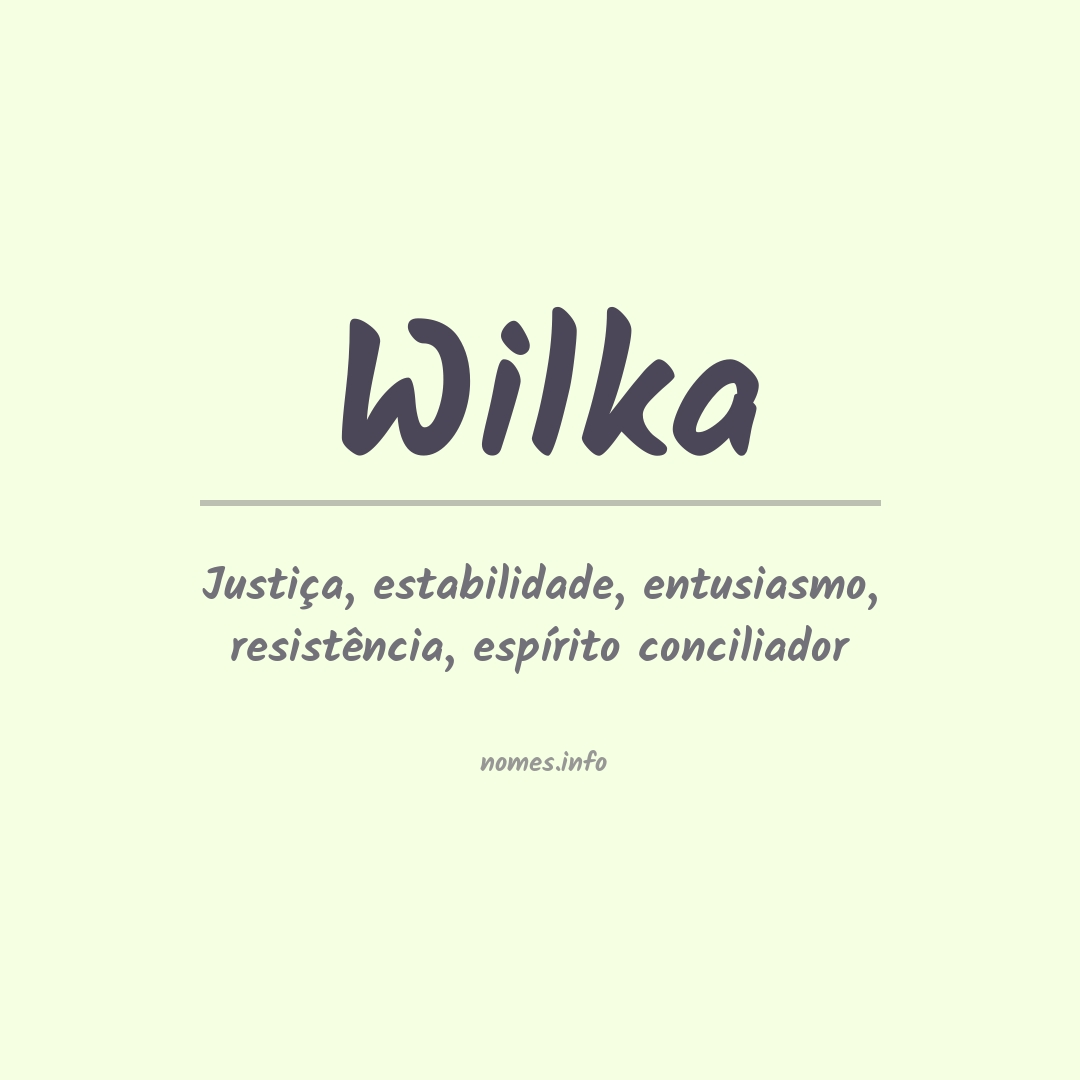 Significado do nome Wilka