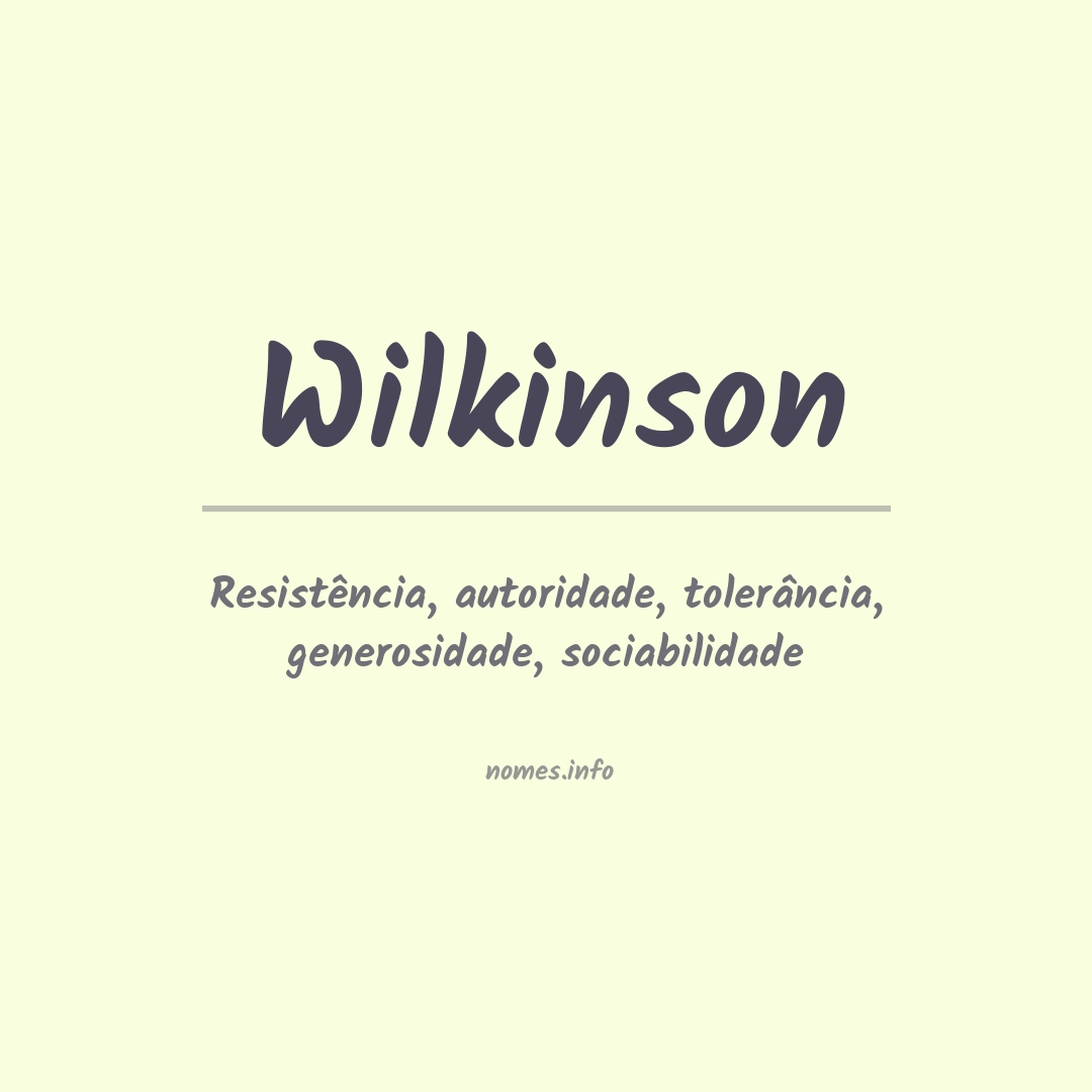 Significado do nome Wilkinson