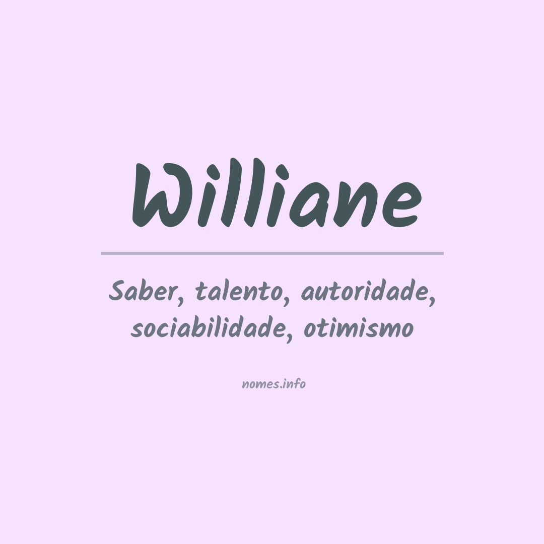 Significado do nome Williane