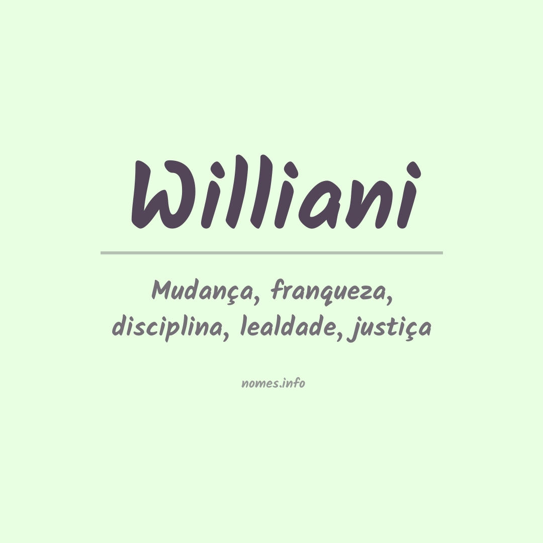 Significado do nome Williani