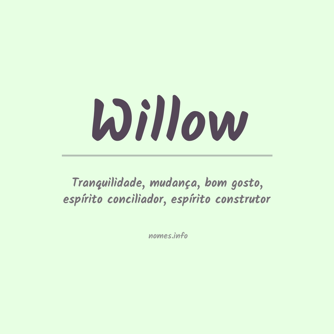 Significado do nome Willow