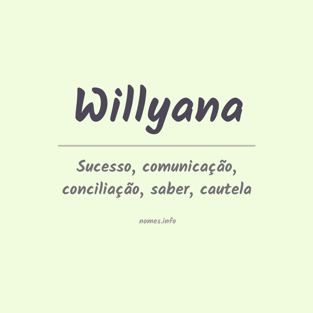 Significado do nome Willyana