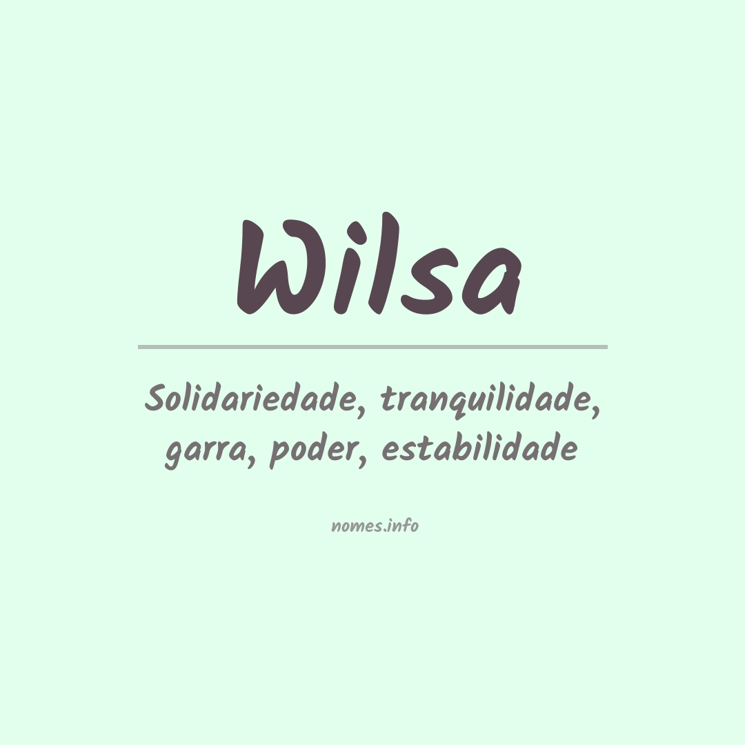 Significado do nome Wilsa