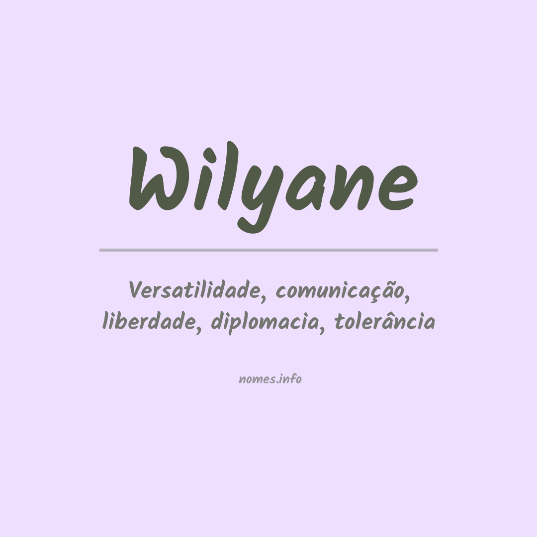 Significado do nome Wilyane