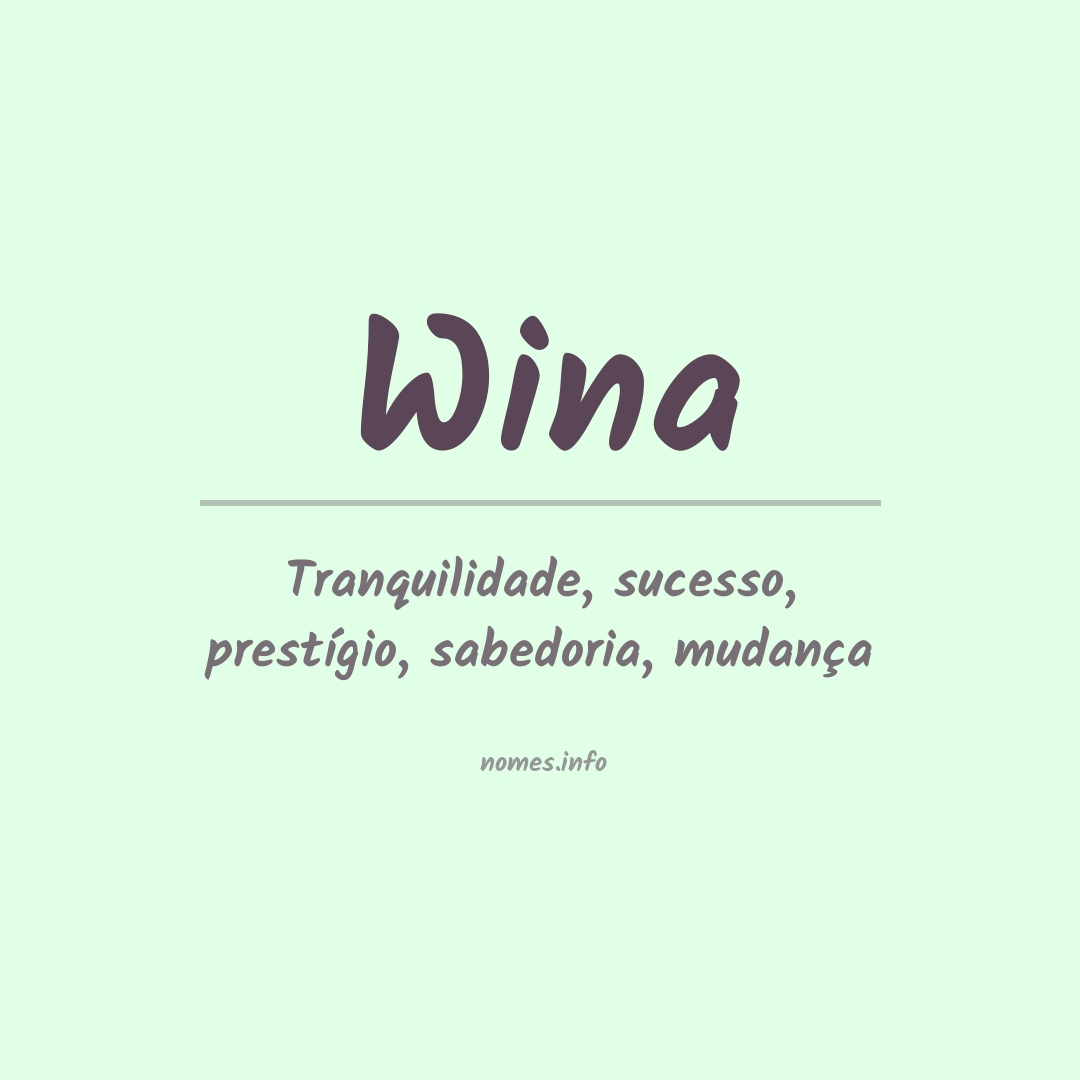 Significado do nome Wina