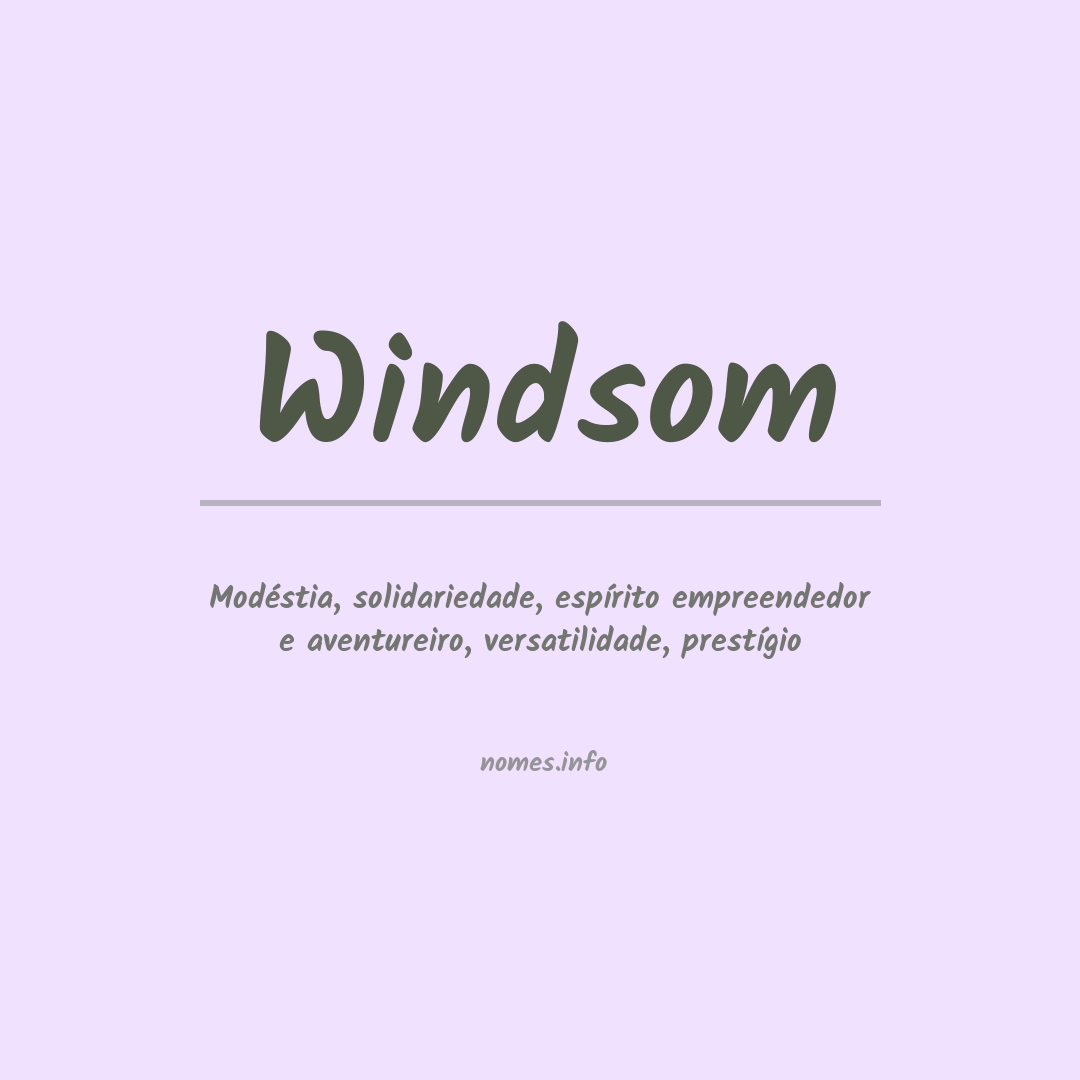 Significado do nome Windsom