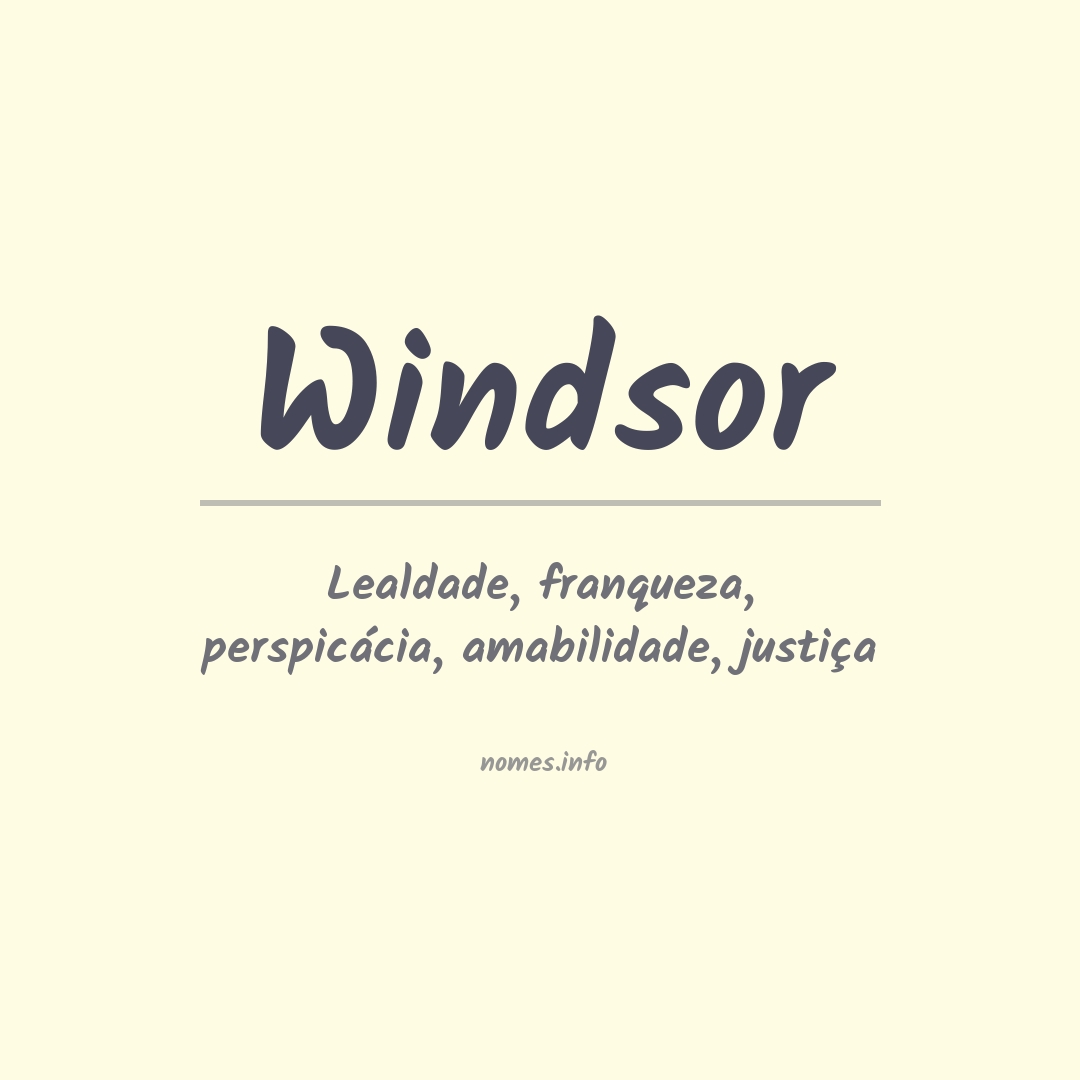 Significado do nome Windsor