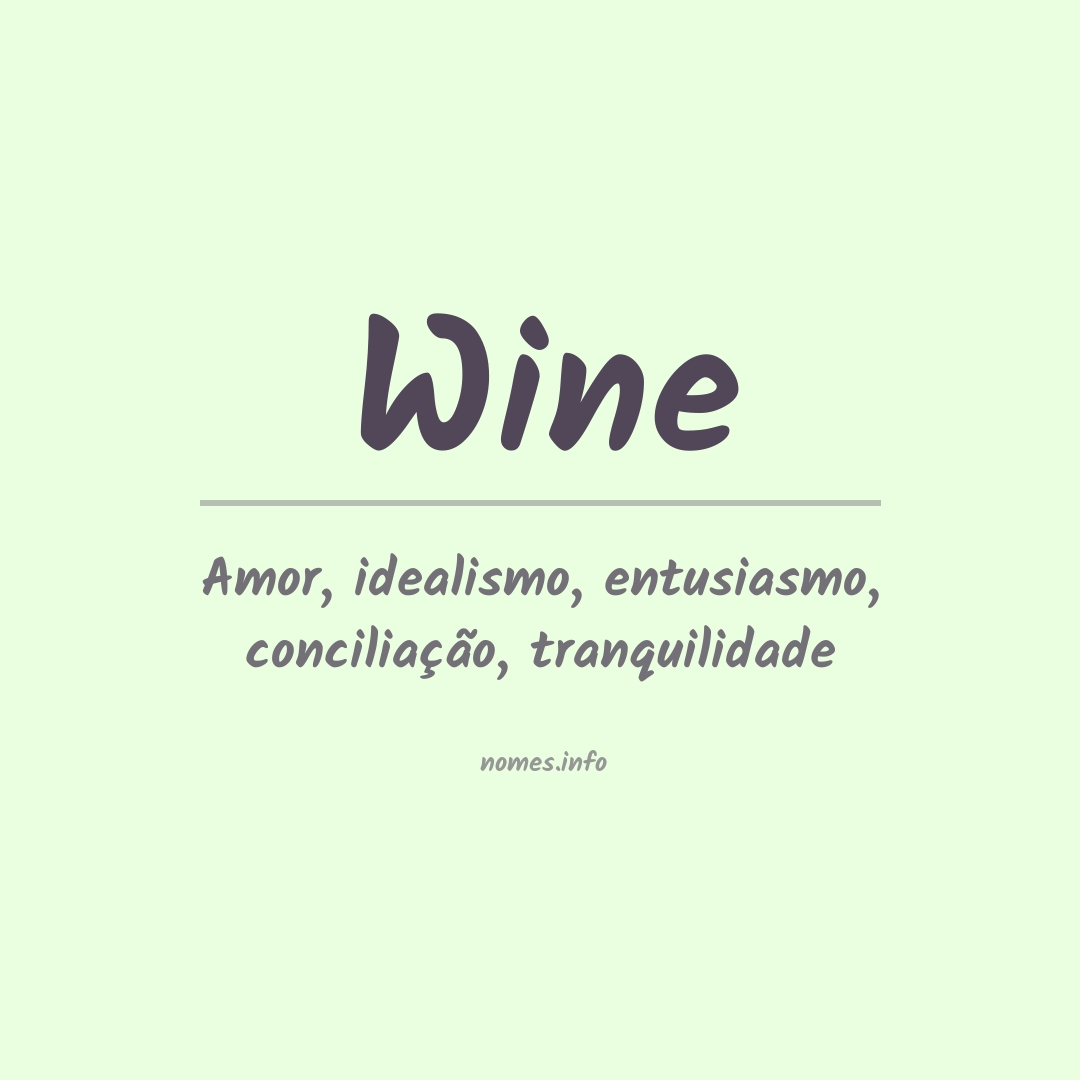 Significado do nome Wine