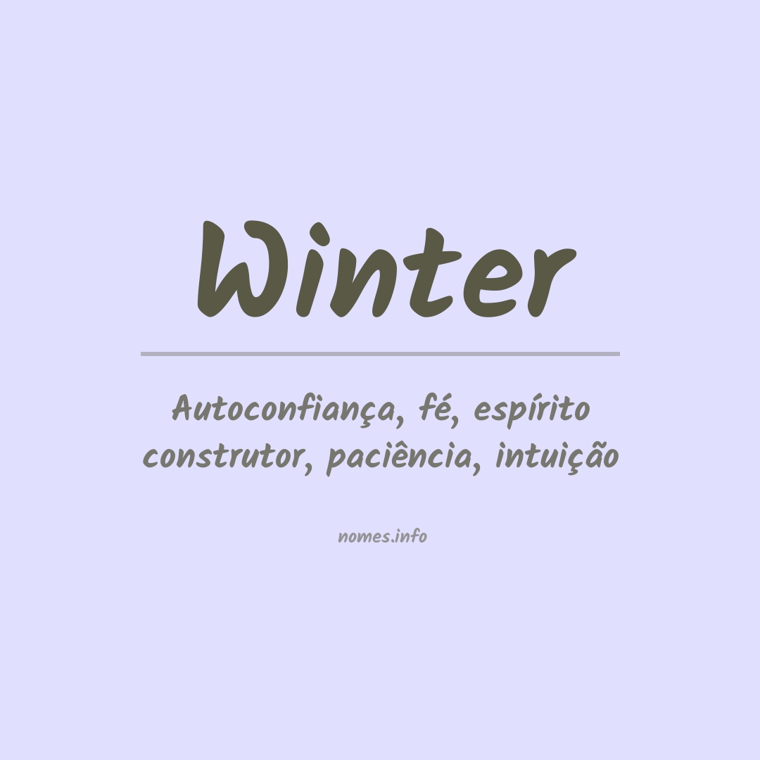 Significado do nome Winter