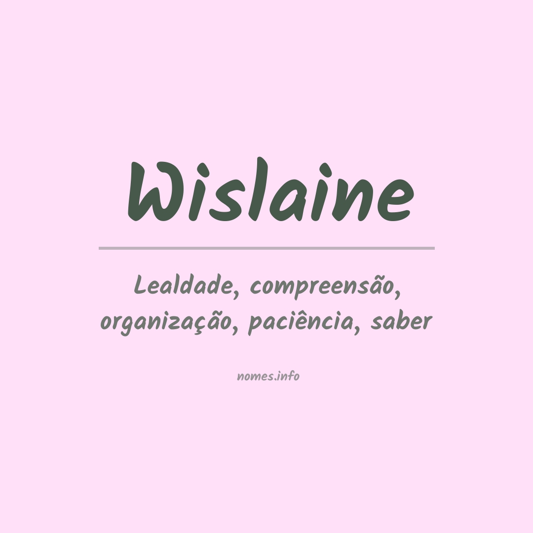 Significado do nome Wislaine