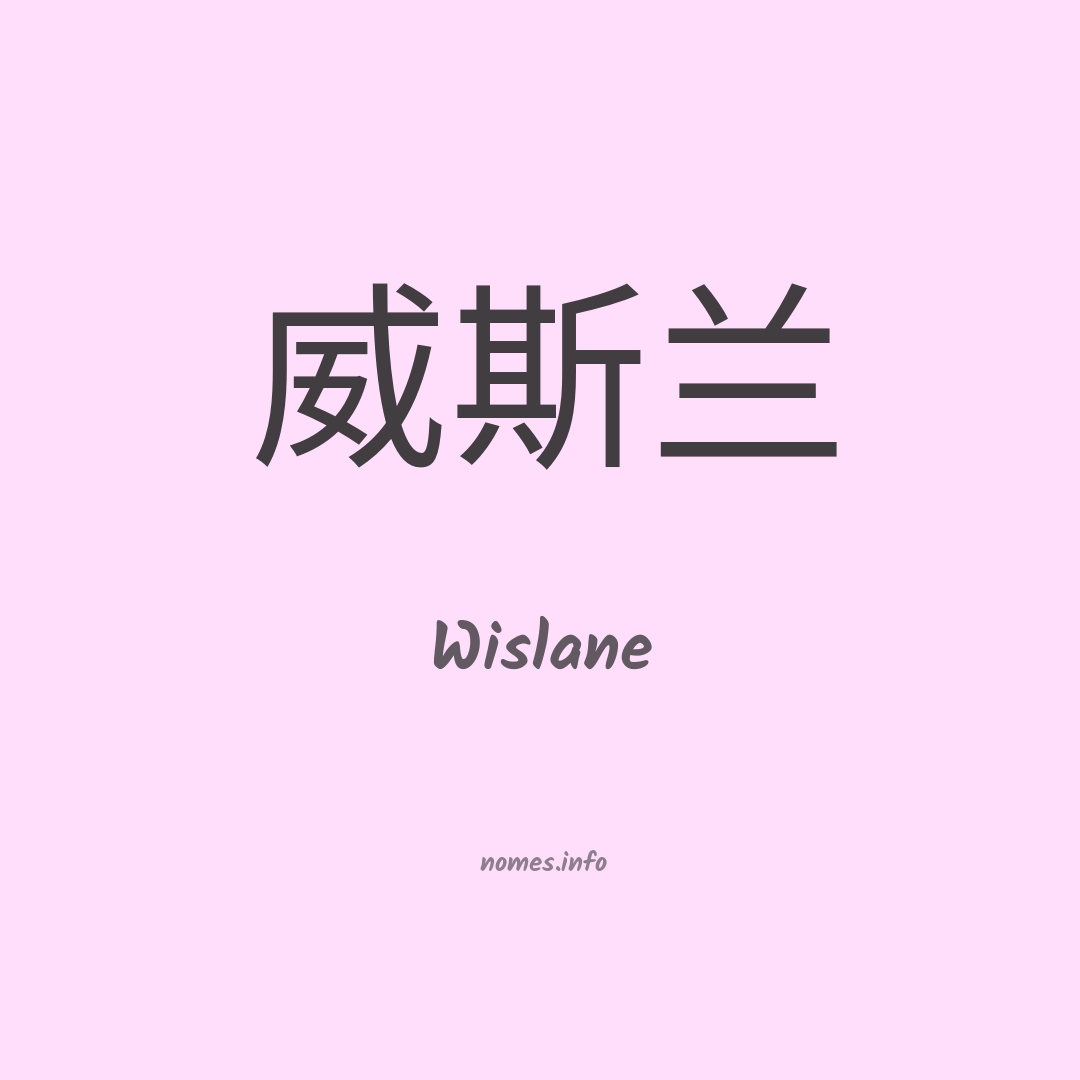 Wislane em chinês